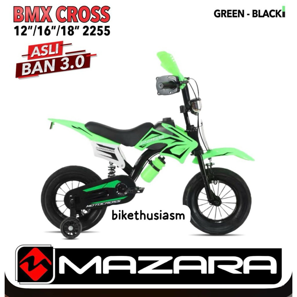 Sepeda Anak Laki BMX Mazara TRAIL Ukuran 12 16 18 Inch Model Motor Cross