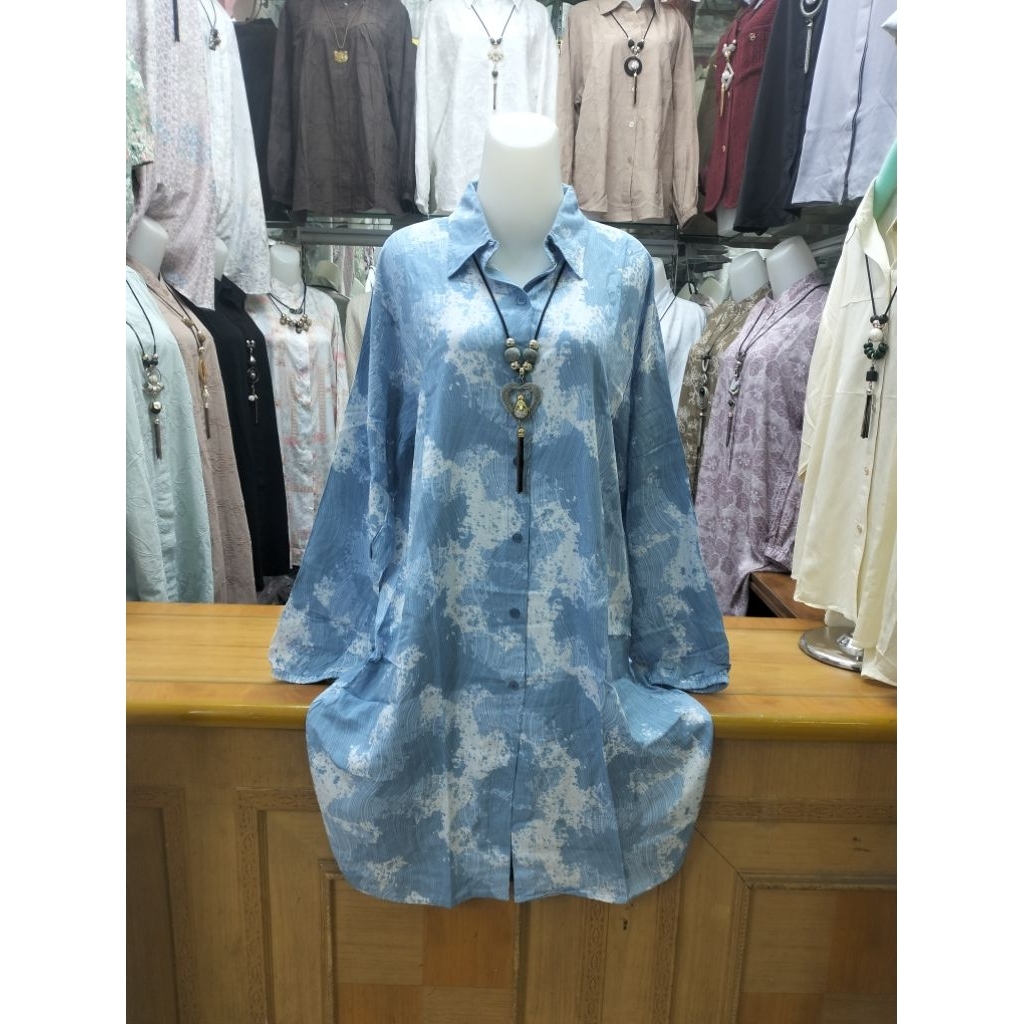 TUNIK KATUN RAYON MOTIF BUNGA BUNGA T 732