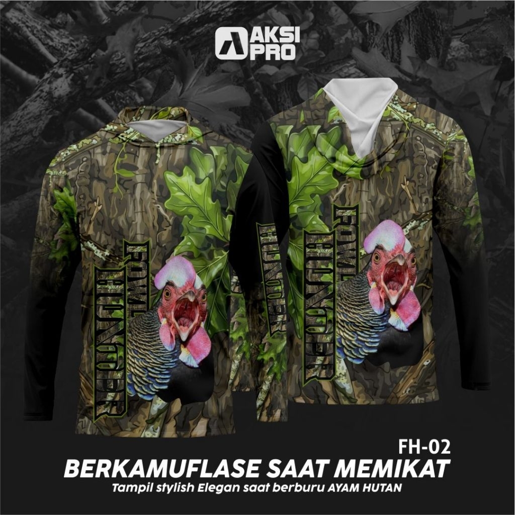 BAJU CAMO PIKAT AYAM HUTAN bisa tambah logo & Nama komunitas