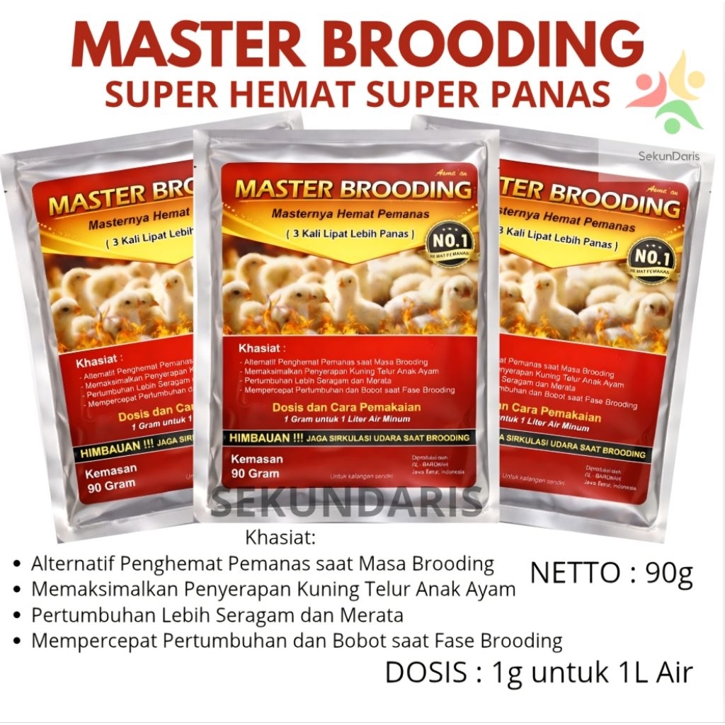 Vitamin Anak Ayam - MASTER BROODING - Suplemen Ayam Broiler Jantan Joper Bebek - Suplemen Brooding