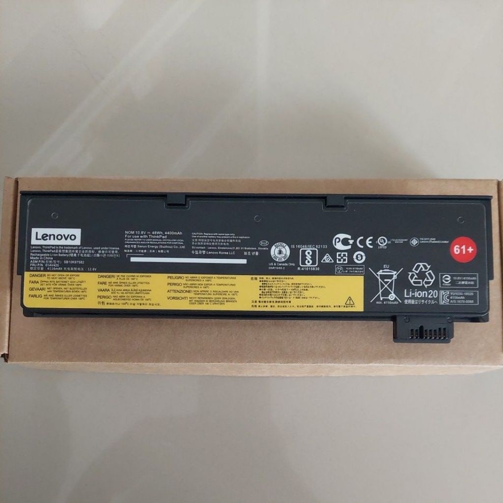 Baterai Laptop Lenovo T470 T480 T570 61+
