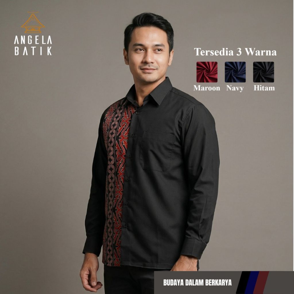 Angela Batik Batak | Kemeja Batik Lengan Panjang Pria | Batik Batak Pria Motif Gorga Medan BM1