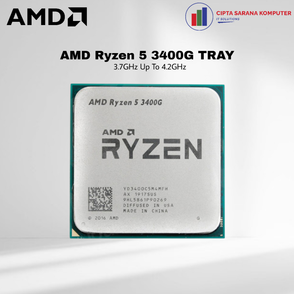 AMD Ryzen 5 3400G TRAY 4-Core 3.7GHz (Socket AM4) - TRAY NON FAN