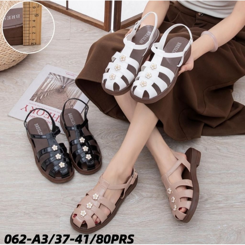 Kalastore03 - Breslin Sendal Wanita Bapau/Slip-On Jelly Tali Belakang