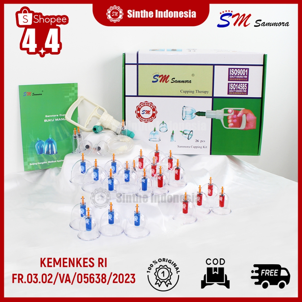 Kop Angin isi 26 pcs / Alat Bekam Sammora Hijau SM / Kop Bekam Sammora isi 26 kop Lengkap Original