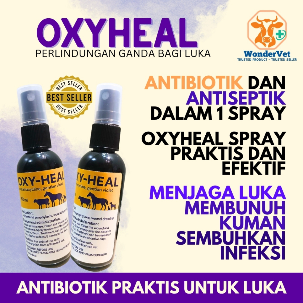 OXYHEAL - Antibiotik Obat Spray Luka Hewan - pelengkap gusanex