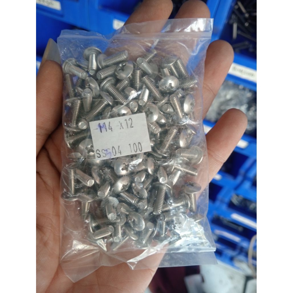 paket 100pcs baut JT stainless M4X12
