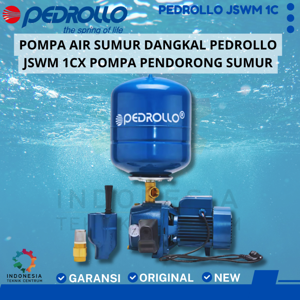 Pompa Air Sumur Dangkal Pedrollo JSWm 1Cx Pompa Pendorong Sumur