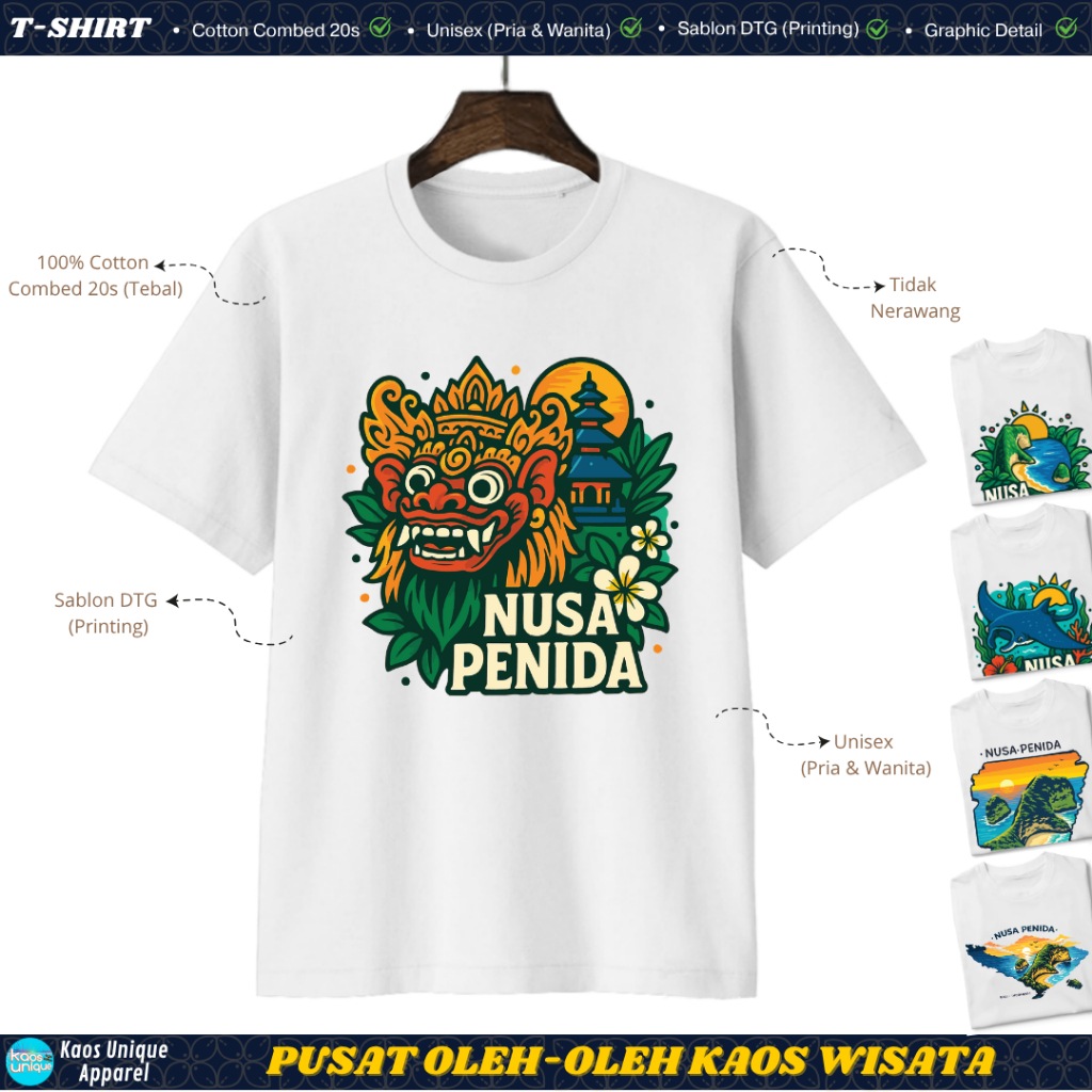 Kaos Oleh-Oleh NUSA PENIDA Bali | Souvenir Liburan | Nyaman Dipakai | Kaos Wisata