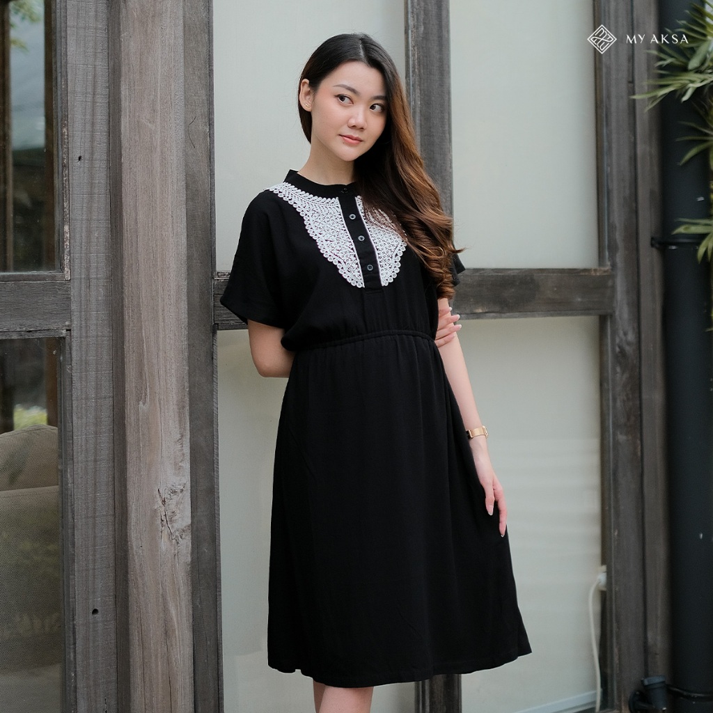 My Aksa Batik Dress Rayon Wanita Rhea Black