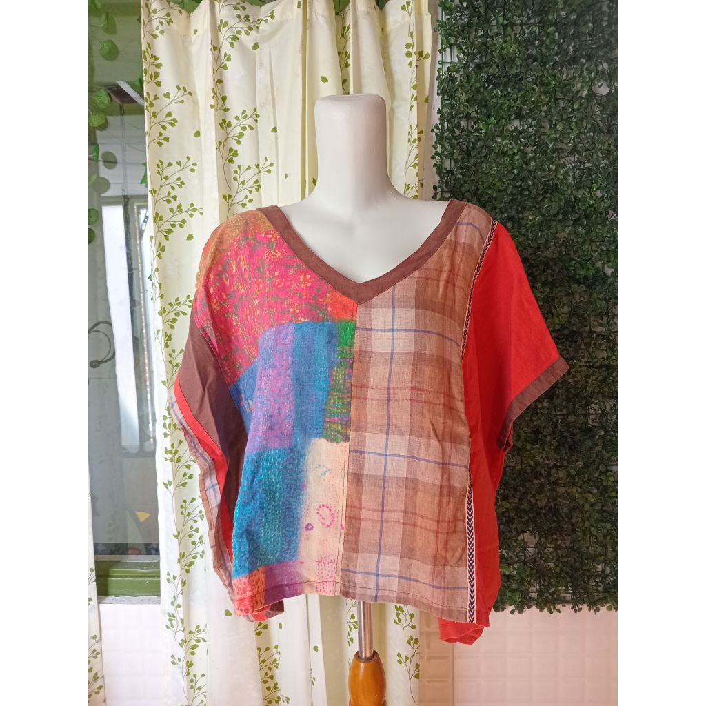 Blouse wanita motif model batwing bahan katun