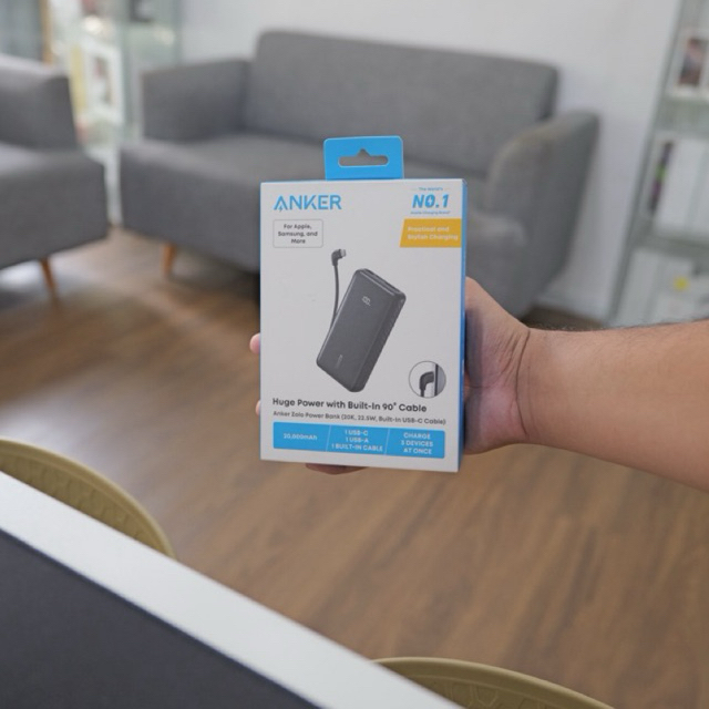 Anker Powerbank 20.000mah 22.5w build in cable Type c