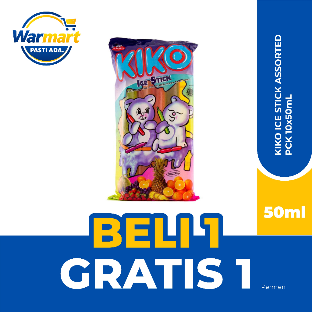 Kiko Ice Stick Assorted Kiko Es Krim Stik Minuman Manis Aneka Rasa Ice Rasa Buah Camilan Seger Dingi