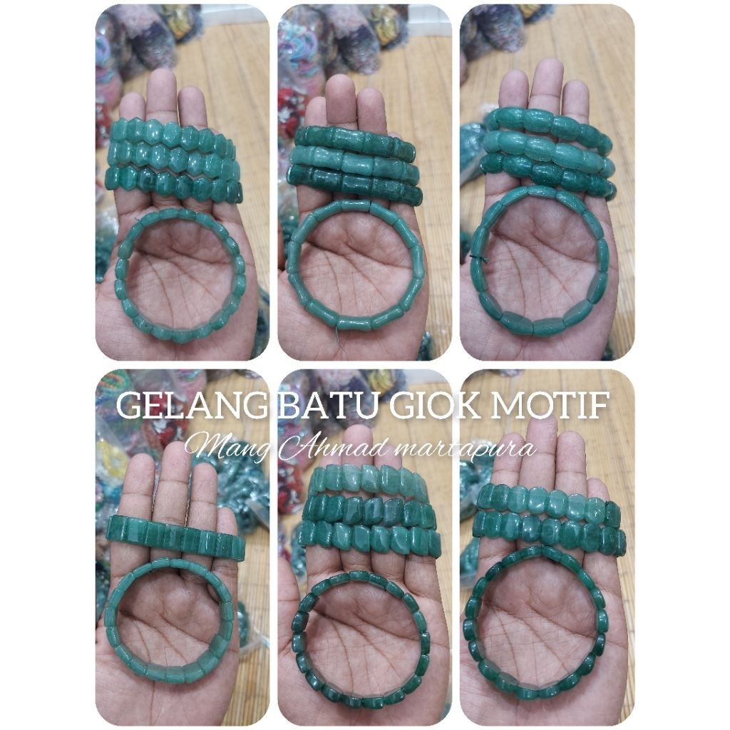 Gelang Batu Giok Import Original  - Natural Gelang Batu Giok Hijau Asli Semua Motif