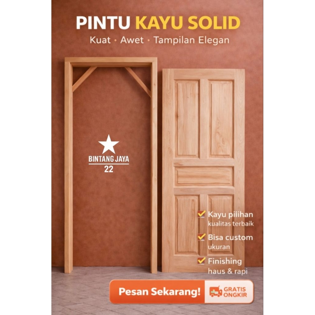 Kusen + Pintu Kayu Pintu Depan Pintu Utama Rumah Pintu Kamar