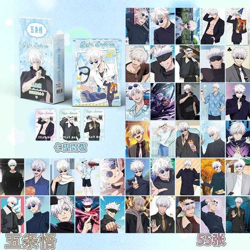 [50Pcs] Hologram Photocard Gojo Satoru Glitter Holo Lomo Card Photo Card Kpop Lomocard Anime Wibu Ka
