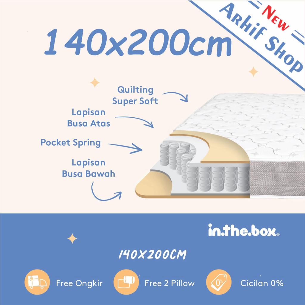 SPRING BED KASUR IN THE BOX inthebox 140x200 (Custom size)