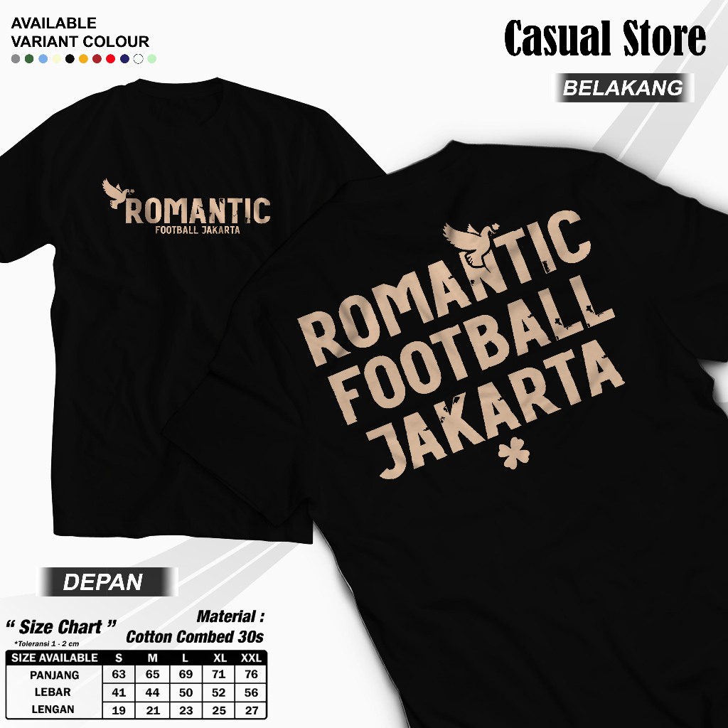 Store Casual T-shirt Romantic Football Jakarta Casual Football Premium Combed 30s