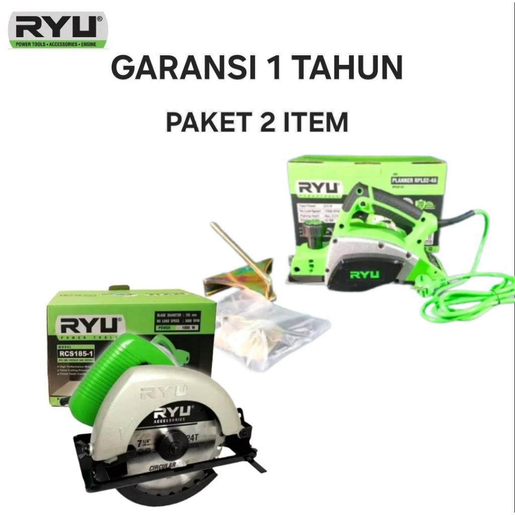 RYU Paket Mesin 2 Item Gergaji 7 in & Planer Serut Kayu Teknologi Jepang Original RYU Alat Potong & 