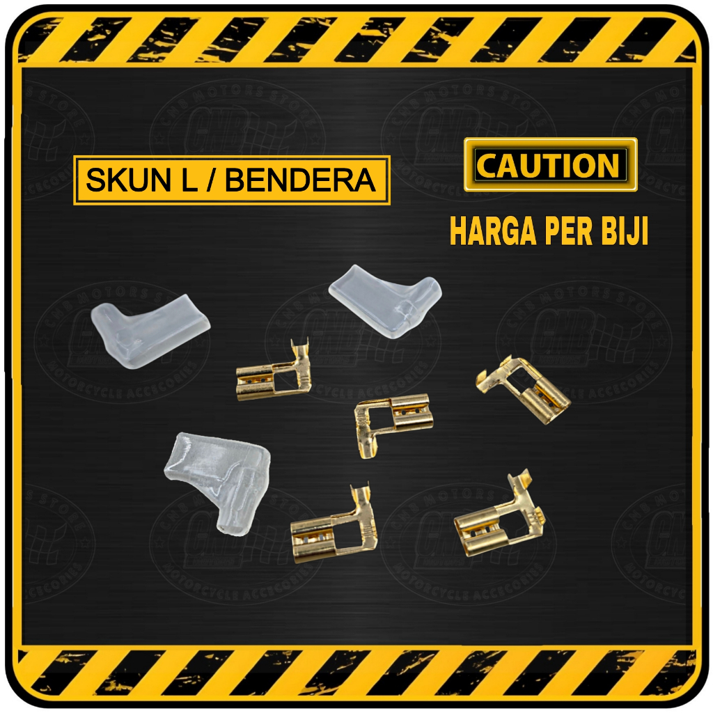 Sekun Skun Terminal Kabel Klakson Motor Bendera / Leter L