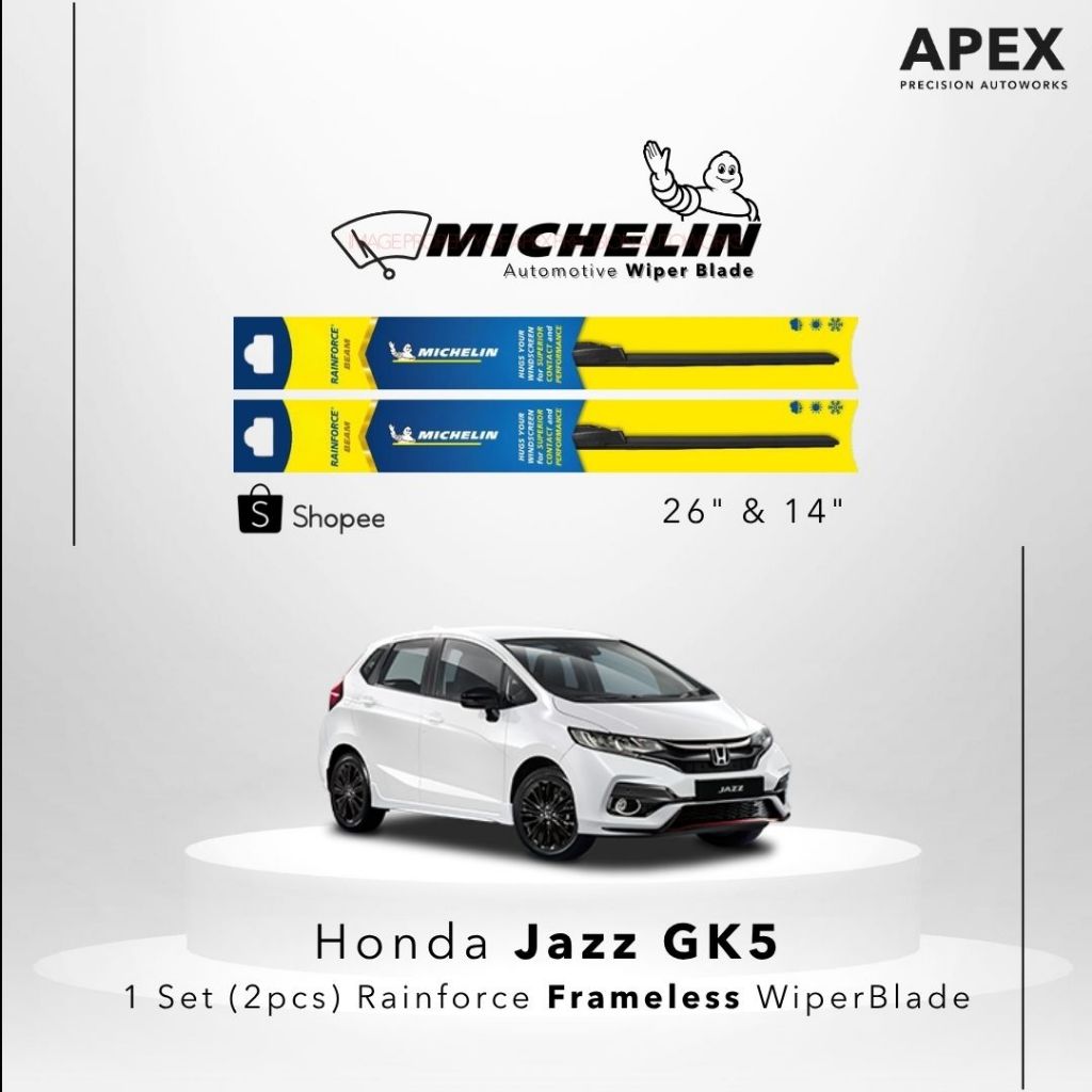 MICHELIN FRAMELESS WIPER GF63 FOR JAZZ GK5 ( WIPER SET ISI 2 )