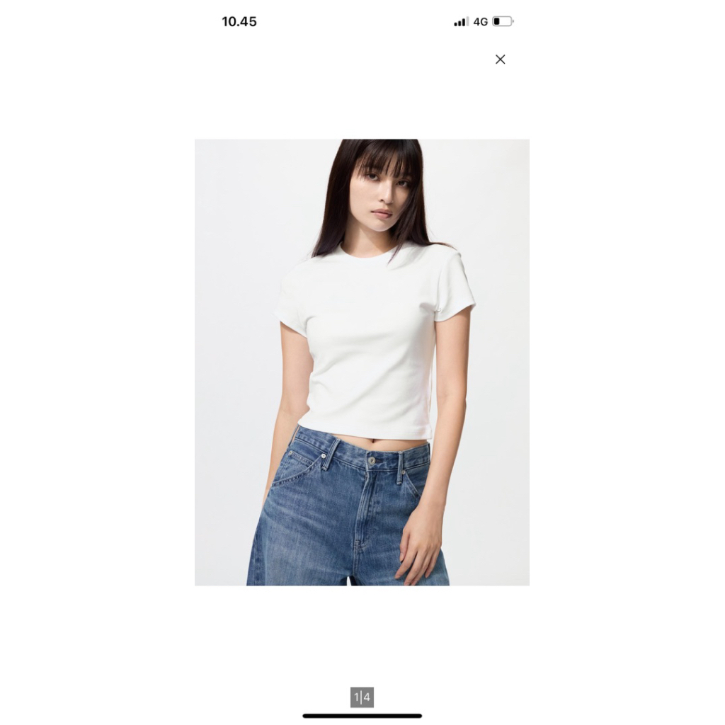 kaos Uniqlo putih krop