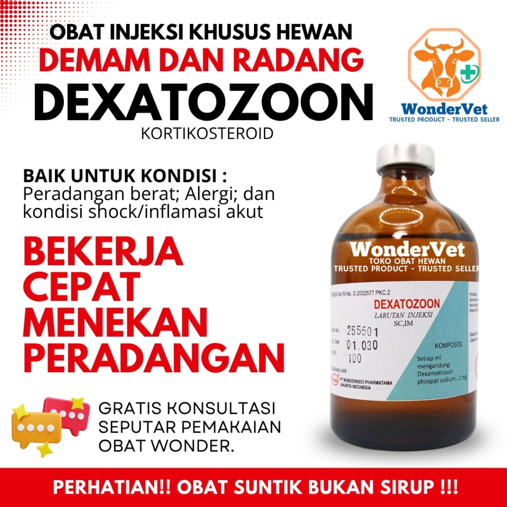 DEXAMETHASON - OBAT RADANG HEWAN - DEXATOZON - ANTIBIOTIK Injeksi/suntik