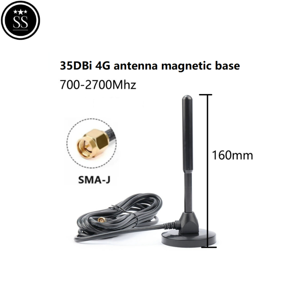 Antena Suction Cup GSM 3G 4G LTE 35DBi Gain Tinggi SMA Male Kabel RG58 700-2700MHz Polarisasi Vertik