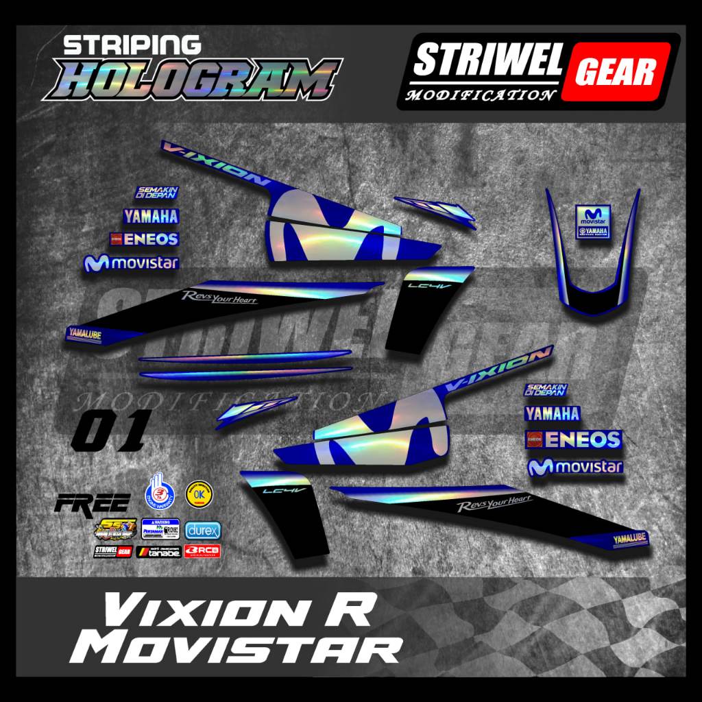 Vixion R Stiker Striping Hologram Vixion R Movistar