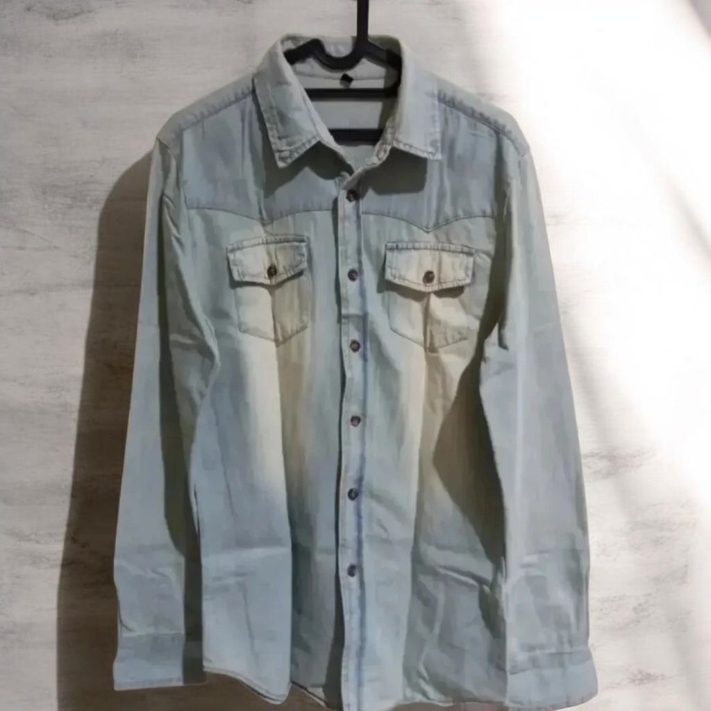 Kemeja Denim Pria. Import korea