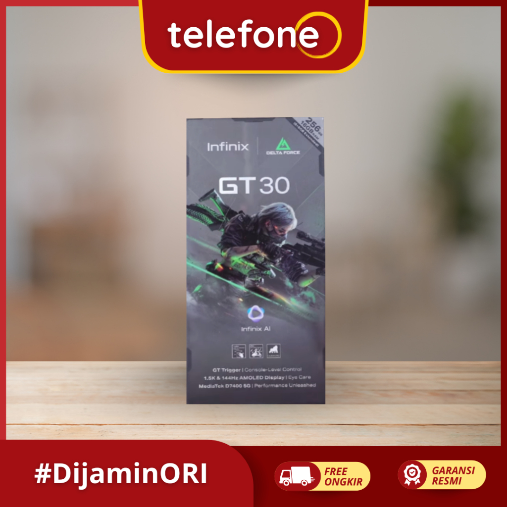 Infinix GT 30 5G 8/256GB AMOLED 144Hz Baterai 5500mAh Dimensity 7400 HP Gaming NFC Garansi Resmi