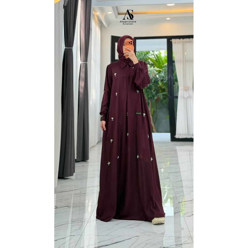 Dress Anjani plum manik Ori