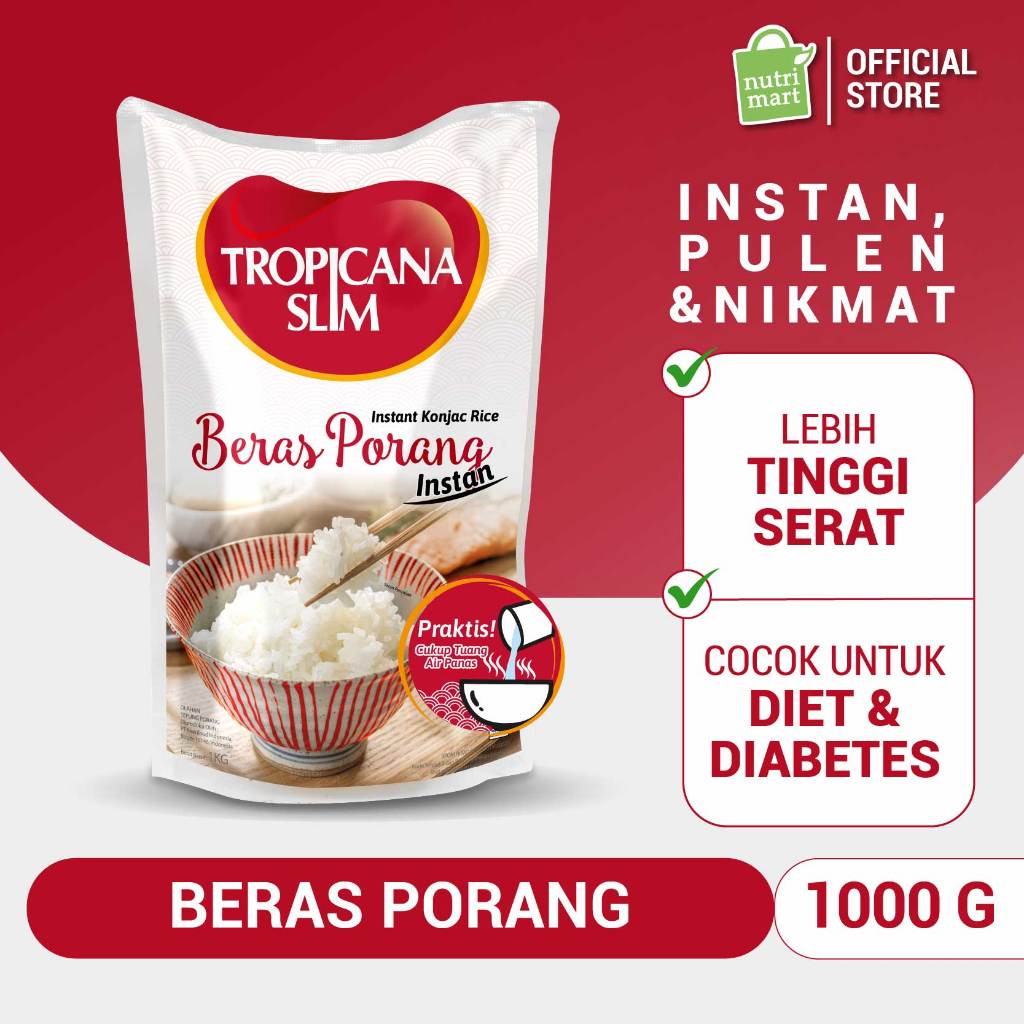 Tropicana Slim Beras Porang Instan 1000 gram - Konjac Rice Shirataki