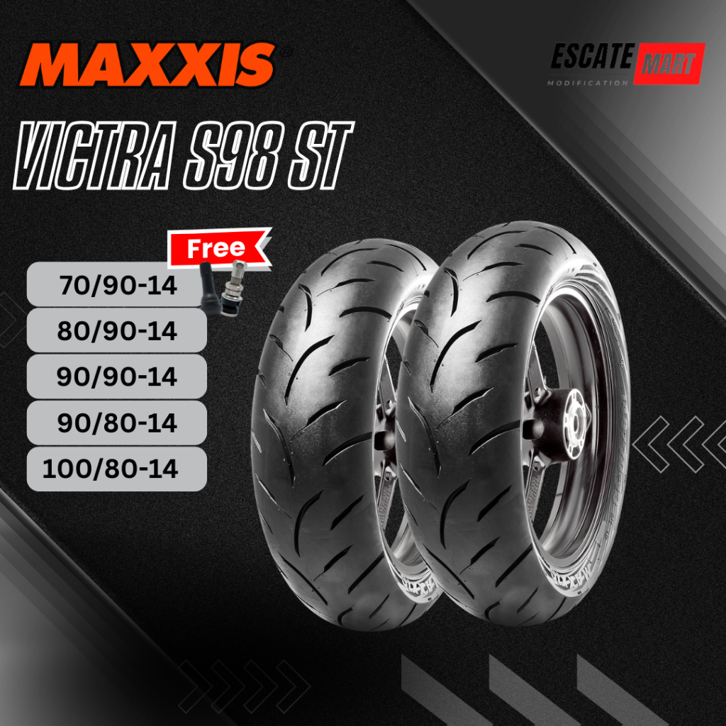Maxxis Victra 70/90 80/90 90/90 90/80 100/80 110/80 120/70-14 Tubeless - Ban Motor Maxxis Victra S98