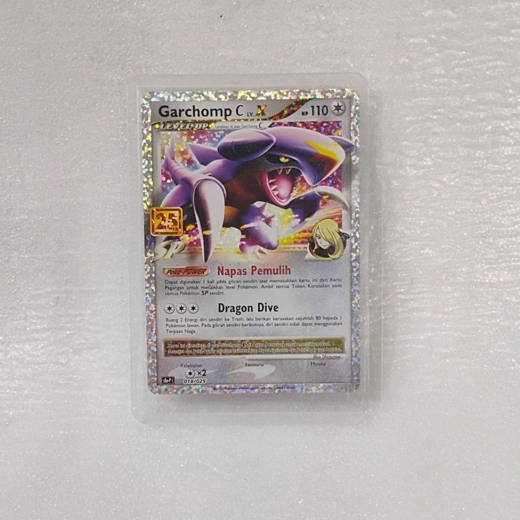 kartu original pokemon tcg indonesia garchomp c lv x 25th