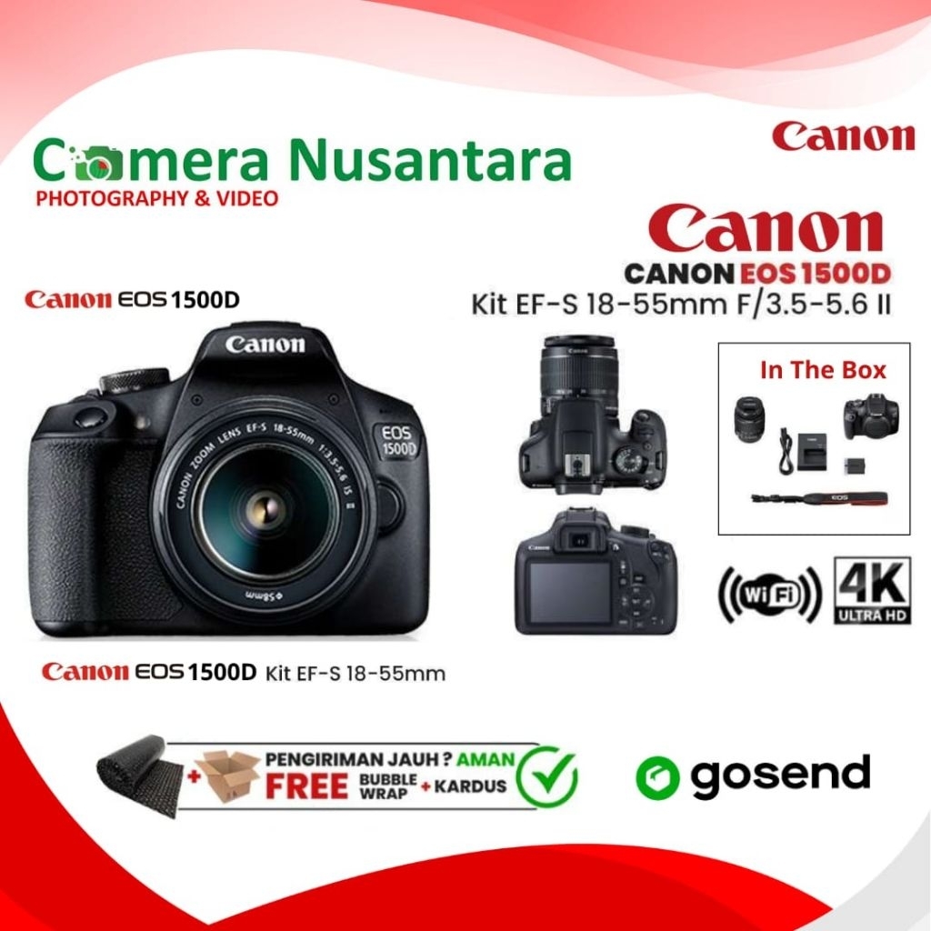 Canon EOS 1500D Kit 18-55mm Kamera DSLR Canon 1500 D 18-55 mm
