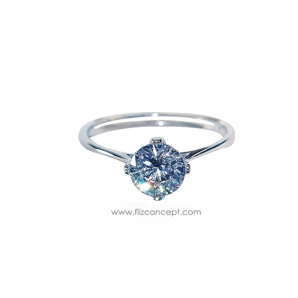 Fliz - SOLANGE RING - Cincin Solitaire silver 925 S925 Silver925 Klasik CS20381