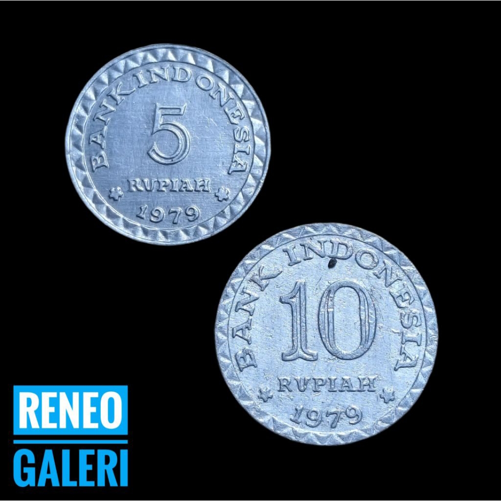 VF Paket lengkap Koin Tahun 1979 set Asli Koleksi uang kuno rupiah logam Indonesia 5 10