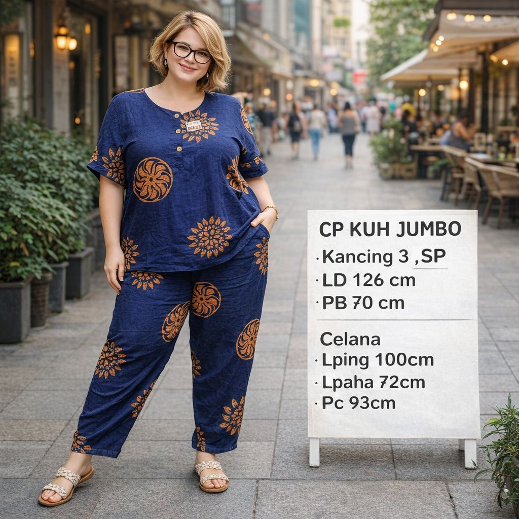 Baju Setelan Kulot Wanita Jumbo Ld 130 Kencana Ungu Premium Asli Kekinian Murah Setelan Daster Celan