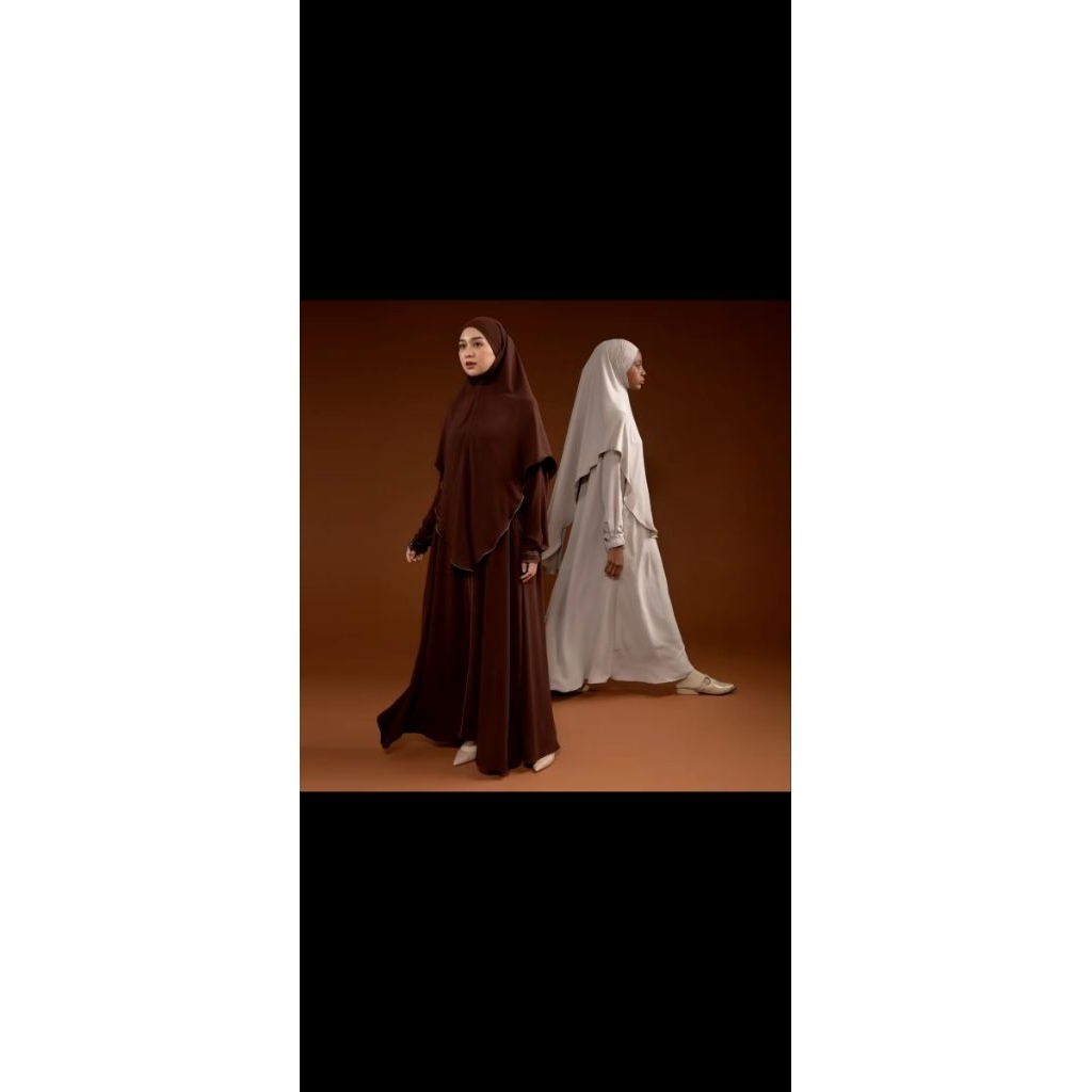 preloved sekali pakai Lozy hijab humaya abaya set ( abaya gamis set Khimar haj)i