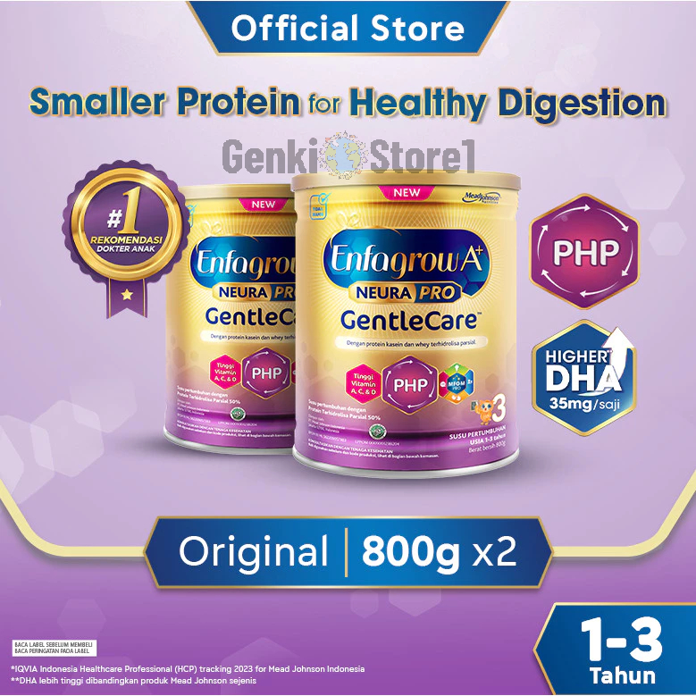 [2 KALENG || PACKING KARDUS + BUBBLE WRAP] ENFAGROW A+ 3 GENTLECARE GENTLE CARE 800 800gr (1 - 3 TAH