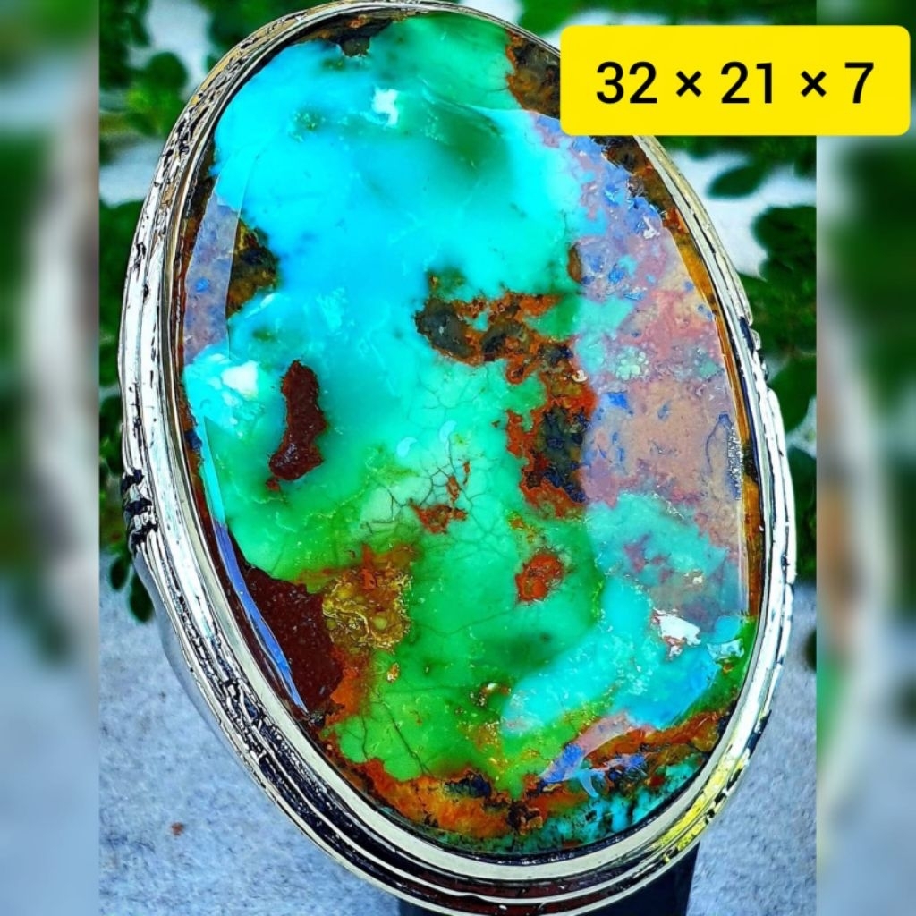 NATURAL CINCIN BATU AKIK JARI 8 - 9 PIRUS PERSIA JUMBO