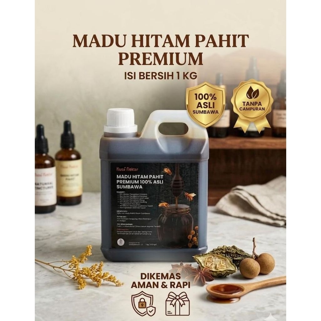 Madu Pahit Hitam PREMIUM 100% asli sumbawa
