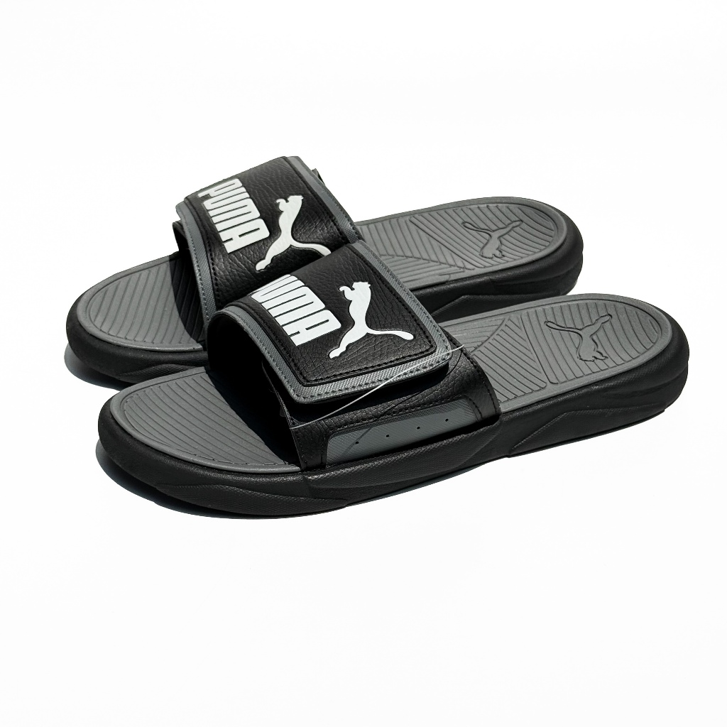 Puma Royalcat Comfort Original Black Hitam Sandal Sendal Selop Pria Cowok