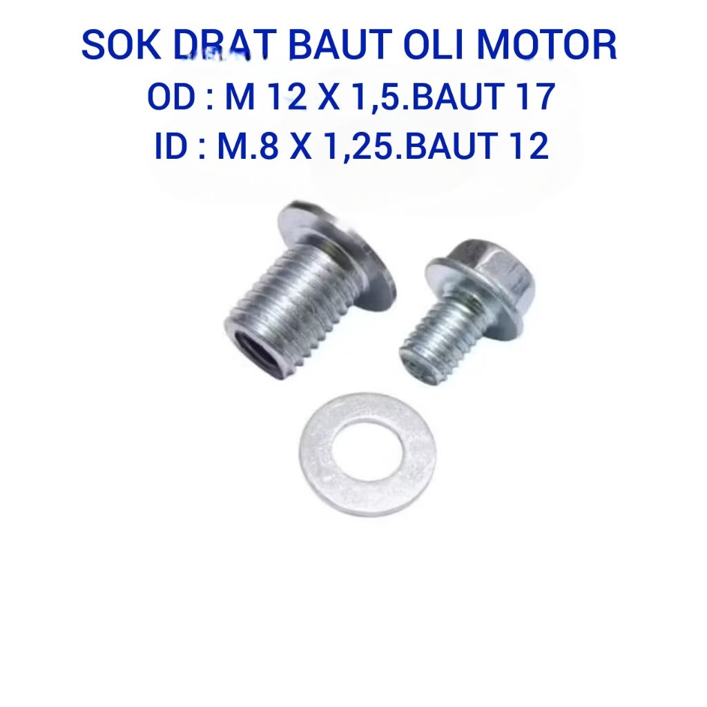 Set Sok Drat Untuk Baut Oli Motor Standart