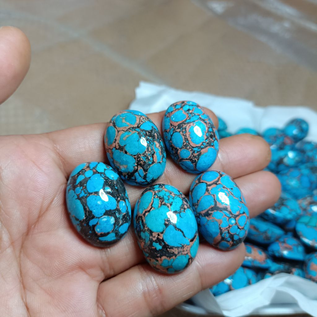Batu cincin pirus cina lostune warna biru