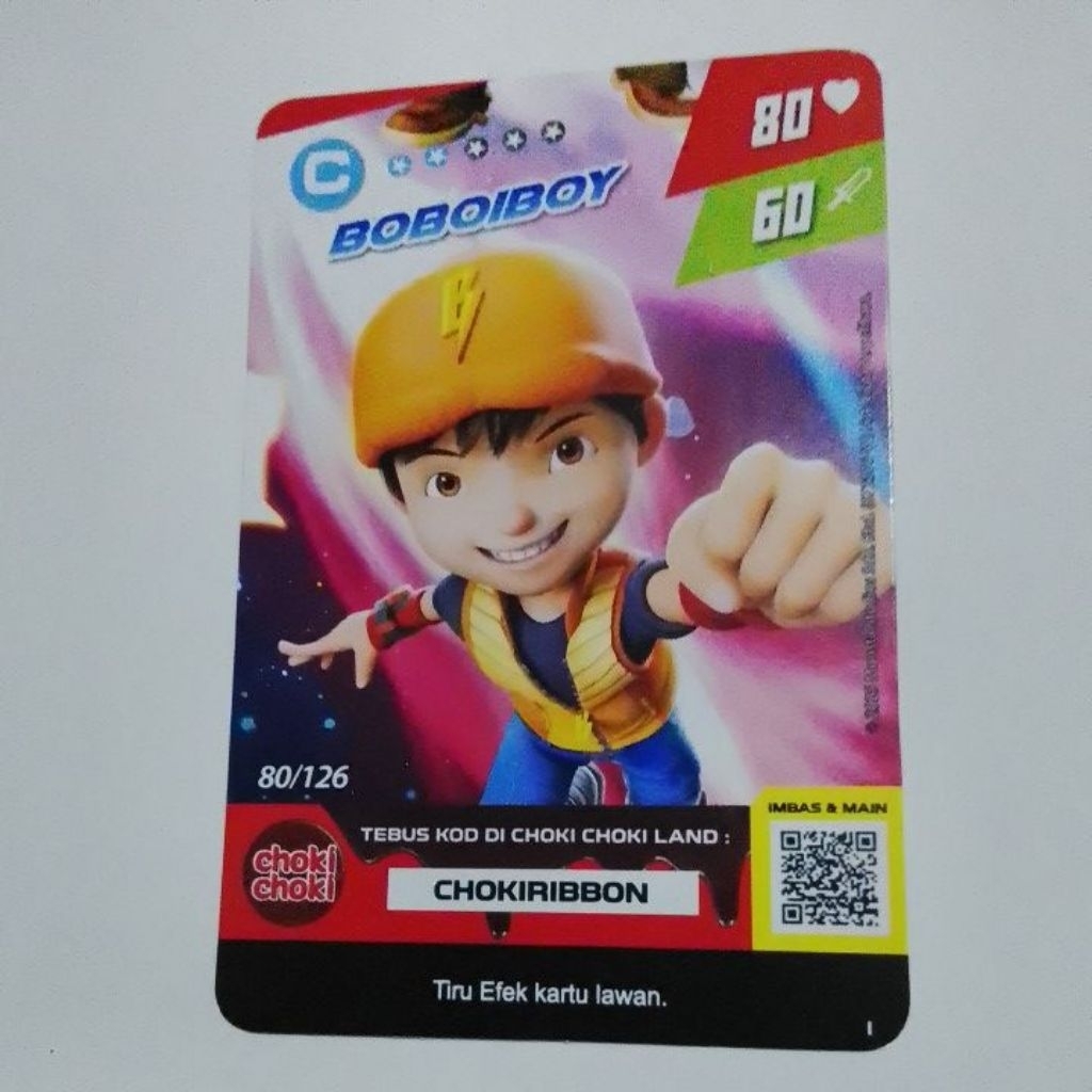BOBOIBOY CHOKIRIBBON Original Boboiboy Coki Coki Kartu Monsta Galaxy Card TGC (Trade Game Card)