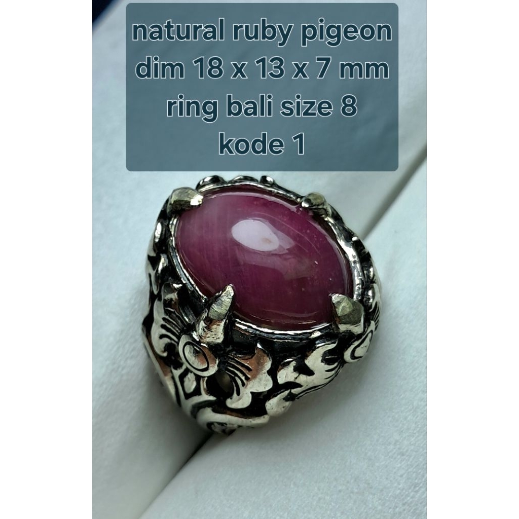cincin rubi pigeon ukir bali