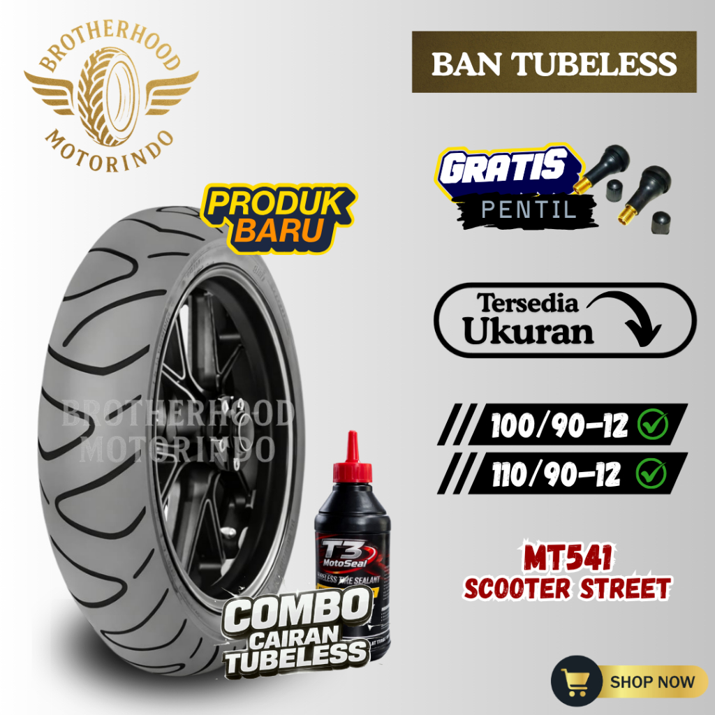 BAN ASCENDO MT541 SCOOTER STREET RING 12 TUBLES ( 100/90-12 / 110/90-12 ) BAN MATIC RING 12 / BAN DO