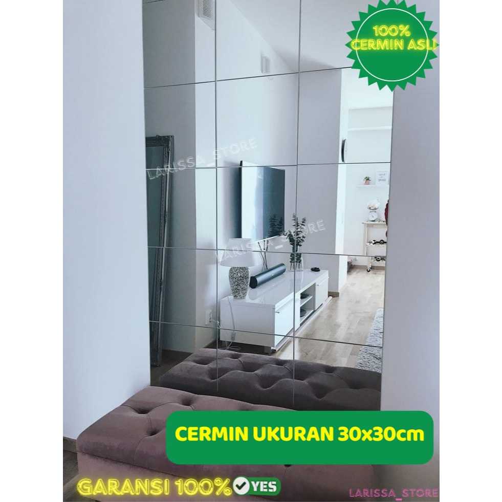 Cermin Dinding Tempel (CERMIN ASLI) / Cermin Dinding Aesthetic ukuran 30x30cm cermin dinding non fra